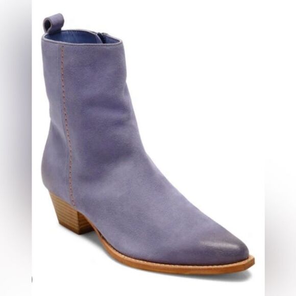 Free People Bowers Embroidered Suede Western Ankle Boots in Seascape - Picture 1 of 8
